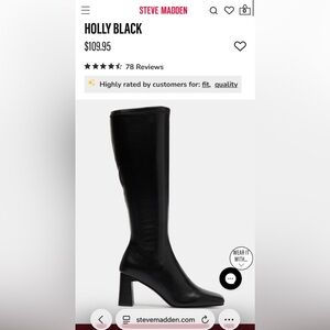 Steve Madden Holly Black Boots